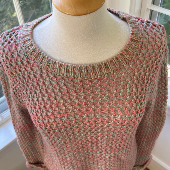 JJ BASICS soft colorful open stitch scoop neck sweater - Picture 3 of 9